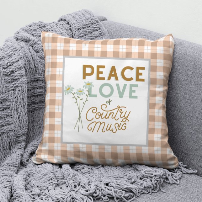 Liebe des Friedens und Country Kissen (Find coordinating gifts & gear in the Peace Love & Country Music Collection)