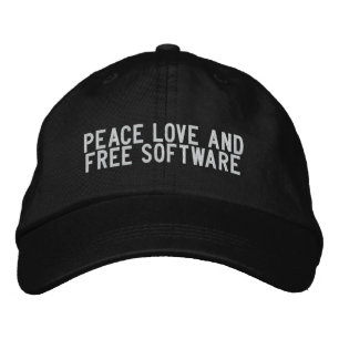 Liebe des Friedens und Freie Software Bestickte Kappe
