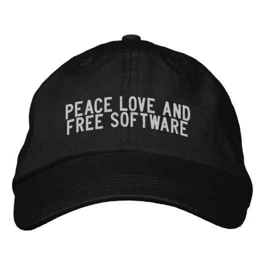 Liebe des Friedens und Freie Software Bestickte Kappe (Vorderseite)