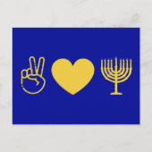 Liebe des Friedens und Hanukka | Gold Version Postkarte (Vorderseite)