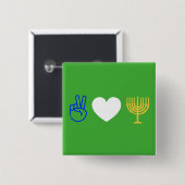 Liebe des Friedens und Hanukkah Button (Vorne & Hinten)