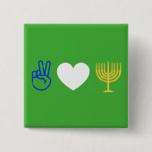Liebe des Friedens und Hanukkah Button (Vorderseite)