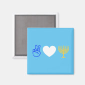Liebe des Friedens und Hanukkah Magnet (Vorderseite/Rückseite)