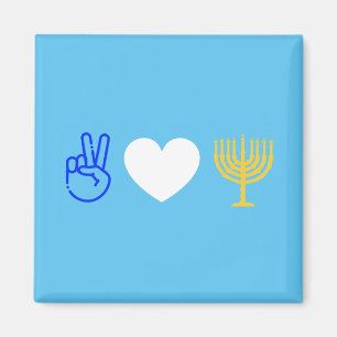 Liebe des Friedens und Hanukkah Magnet