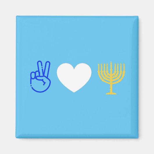 Liebe des Friedens und Hanukkah Magnet (Vorne)