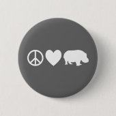 Liebe des Friedens und Hippos Button (Vorderseite)