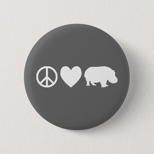 Liebe des Friedens und Hippos Button (Vorderseite)