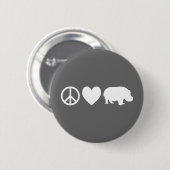 Liebe des Friedens und Hippos Button (Vorne & Hinten)
