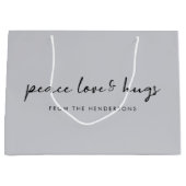 Liebe des Friedens und Hugs | Dove Gray Elegant We Große Geschenktüte (Vorderseite)