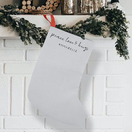 Liebe des Friedens und Hugs | Dove Gray Elegant We Kleiner Weihnachtsstrumpf