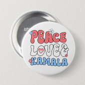 Liebe des Friedens und Kamala Harris 2024 Button (Vorne & Hinten)