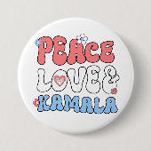 Liebe des Friedens und Kamala Harris 2024 Button (Vorderseite)