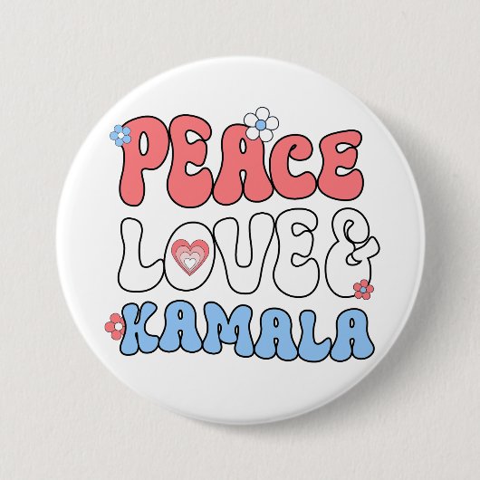 Liebe des Friedens und Kamala Harris 2024 Button (Vorderseite)