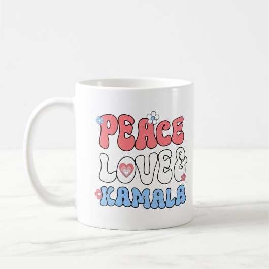 Liebe des Friedens und Kamala Harris 2024 Kaffeetasse (Links)