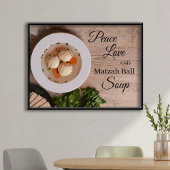 Liebe des Friedens und Matzah Ball Soup Küche Prin Poster