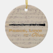 Liebe des Friedens und Oboe Quote Oboist Keramik Ornament (Vorne)