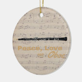Liebe des Friedens und Oboe Quote Oboist Keramik Ornament (Links)