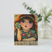 Liebe des Friedens und Power der Blume Postkarte (Stehend Vorderseite)