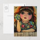 Liebe des Friedens und Power der Blume Postkarte (Vorne/Hinten)