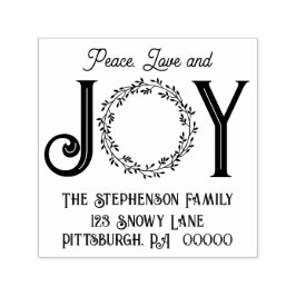 Liebe des Friedens und Rücksendeadresse der Freude Permastempel