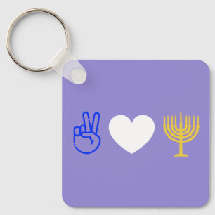 Liebe des Friedens und Schlüsselanhänger Hanukkah