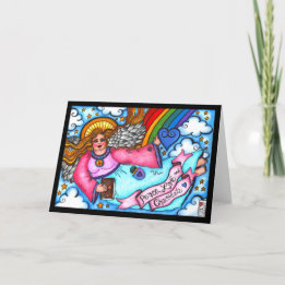 Liebe des Friedens und Schokolade Blonde Angel Car Karte