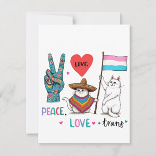 Liebe des Friedens und Trans LGBTQ Transgender Mitteilungskarte