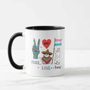 Liebe des Friedens und Trans LGBTQ Transgender Tasse