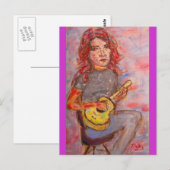 Liebe des Friedens und Ukulele Postkarte (Vorne/Hinten)