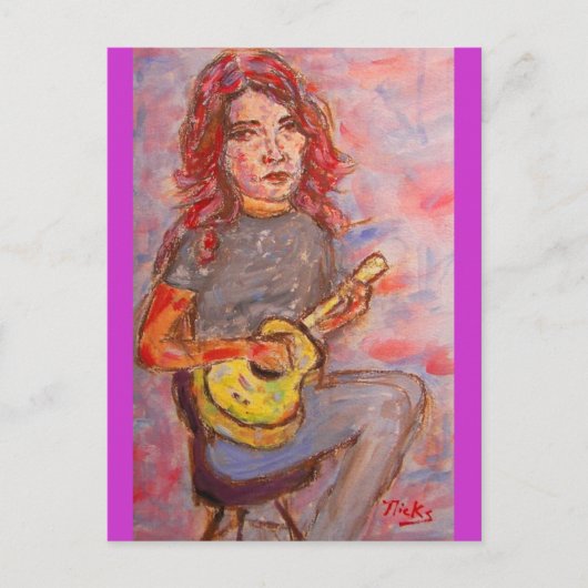 Liebe des Friedens und Ukulele Postkarte (Vorderseite)