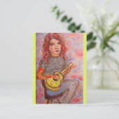 Liebe des Friedens und Ukulele Postkarte (Stehend Vorderseite)