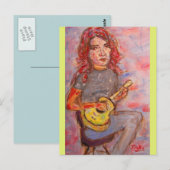Liebe des Friedens und Ukulele Postkarte (Vorne/Hinten)