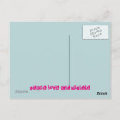 Liebe des Friedens und Ukulele Postkarte (Rückseite)