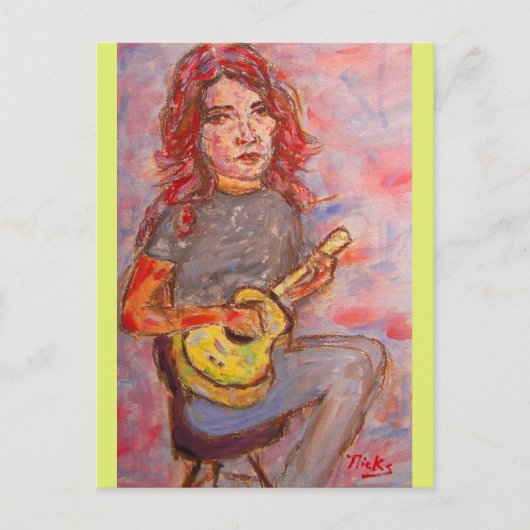 Liebe des Friedens und Ukulele Postkarte (Vorderseite)
