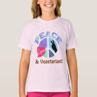 Liebe des Friedens und Vegetarier T-Shirt