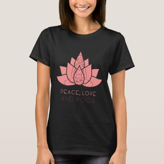 Liebe des Friedens und Yoga Yoga T-Shirt (Vorderseite)