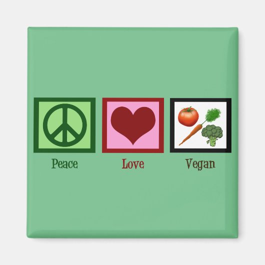 Liebe des Friedens Vegan Magnet (Vorne)