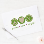 Liebe des Friedens Vegan Ovaler Aufkleber (Umschlag)