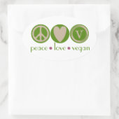 Liebe des Friedens Vegan Ovaler Aufkleber (Tasche)