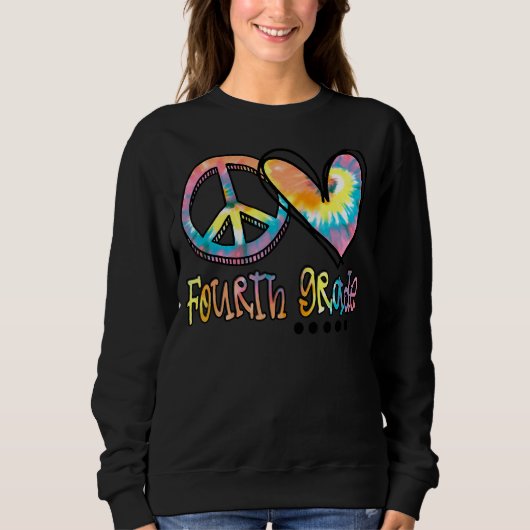 Liebe des Friedens Vierte Gefärbte Krawatte erster Sweatshirt (Vorderseite)