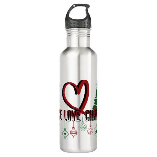 Liebe des Friedens Weihnachten Edelstahlflasche (Vorderseite)