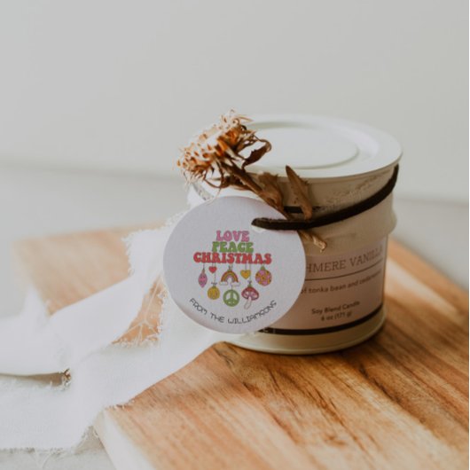 Liebe des Friedens Weihnachten | Groovy Holiday-Ge Geschenkanhänger