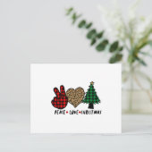 Liebe des Friedens Weihnachten Postkarte (Stehend Vorderseite)