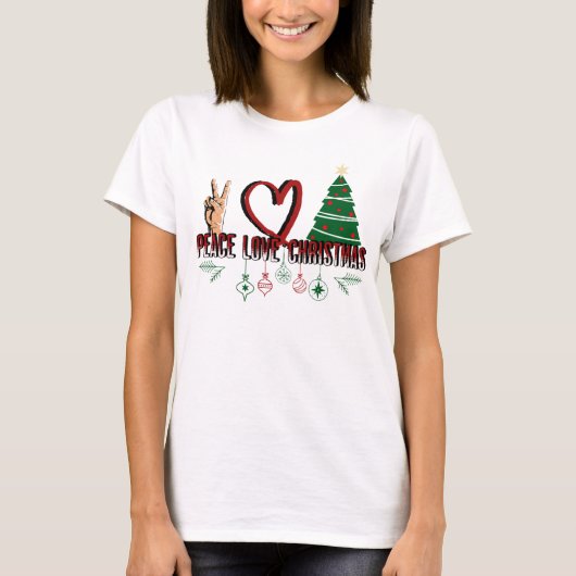 Liebe des Friedens Weihnachten T-Shirt (Vorderseite)