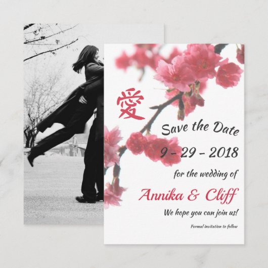 Liebe des Frühlings Sakura Save the Date© Date (Vorne/Hinten)