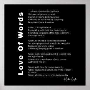 Liebe des Gedichts Poesie Wand Kunst Poster schwar