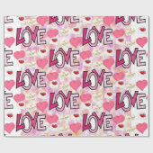 Liebe des glänzenden Papiers Geschenkpapier (Flach)