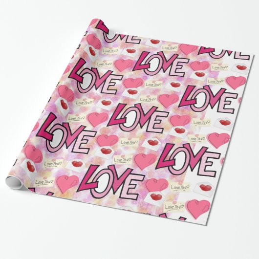 Liebe des glänzenden Papiers Geschenkpapier (Ungerollt)