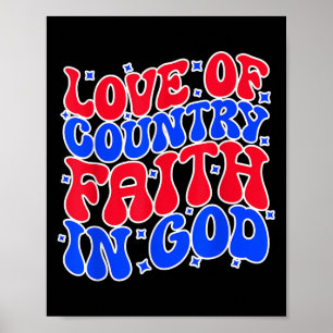 Liebe des Glaubens des Landes an Gott, Lebensquote Poster