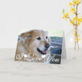 Liebe des goldener Retriever-Foto-Bild-I Sie Karte (Gelbe Blume)